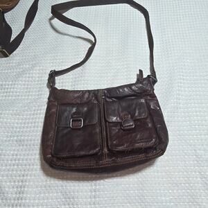 JACK GEORGES VOYAGER LEATHER CROSSBODY SHOULDER BAG